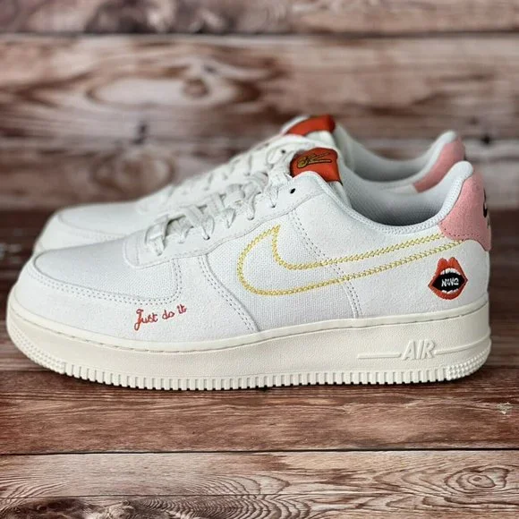 Nike Air Force 1 '07 Women’s Shoes White Solar Flare-Sail DQ7656 100 Size 8 New - Picture 4 of 10